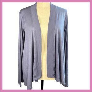 Splendid Womens Medium‎ Blue Open Front Long Sleeve Knit Cardigan